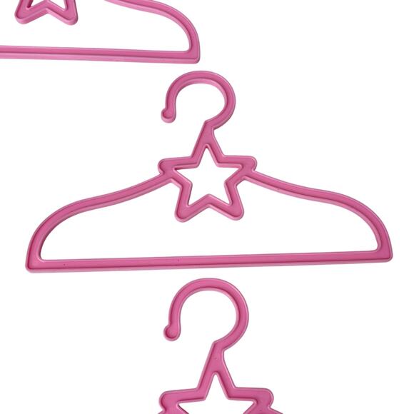 NEW Set 5 Doll Clothes HANGERS 6.5” Pink Star For 18” American Girl Dress Outfit - Picture 3 of 6
